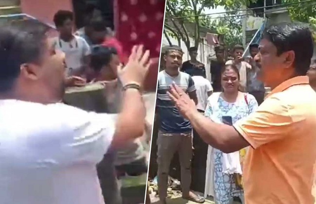 भाजपा विधायक और तृणमूल नेता के बीच विवाद भाजपा विधायक और तृणमूल नेता के बीच विवाद