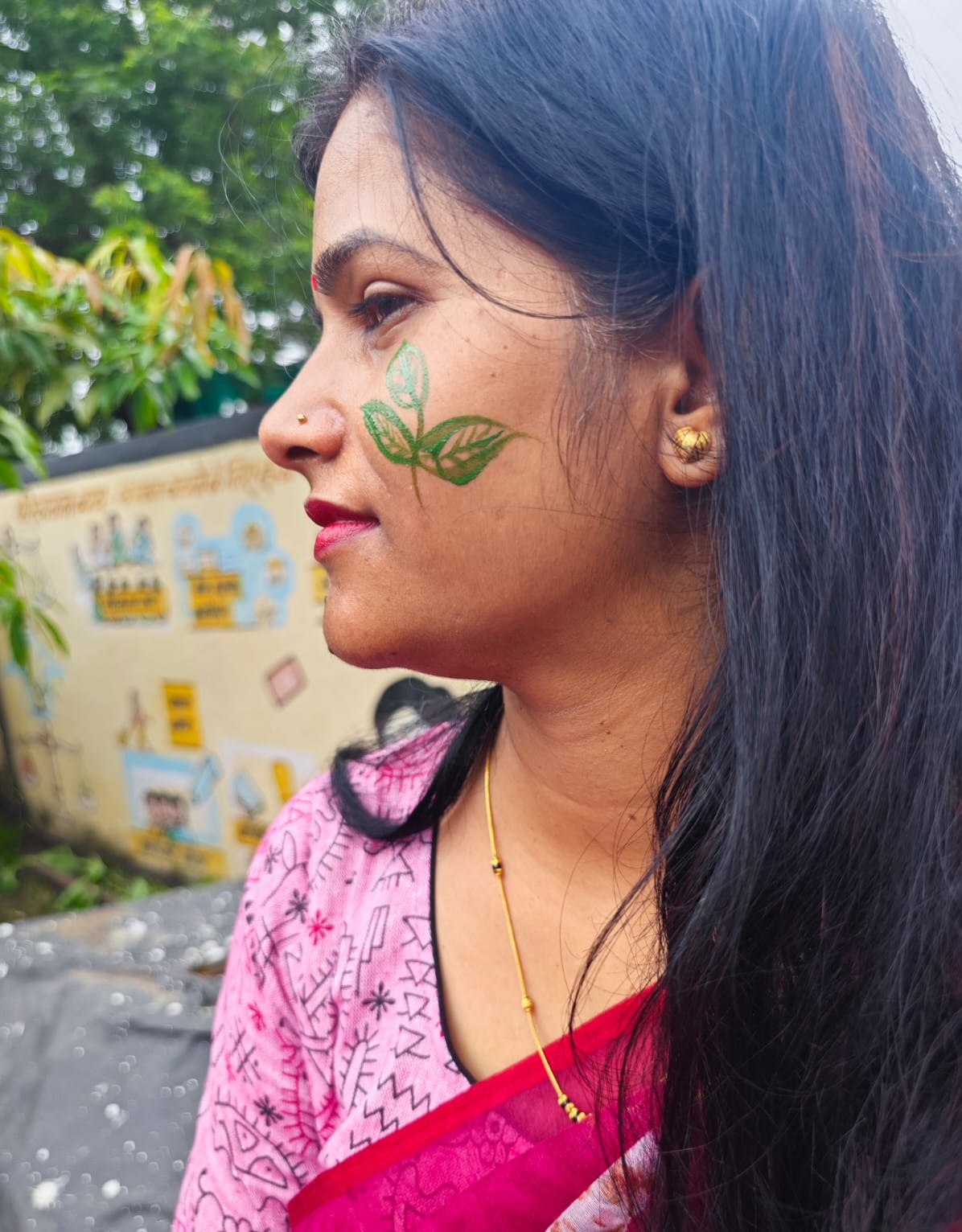 मातृधरा अभियान में फेस पैंटिंग मातृधरा अभियान में फेस पैंटिंग