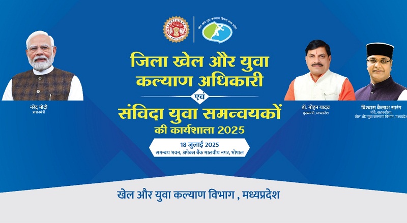 जिला खेल अधिकारी-संविदा युवा समन्वयकों की राज्य स्तरीय कार्यशाला आज