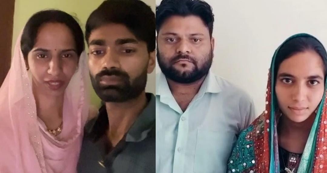 शादी करने के बाद स्वालेहीन उर्फ शालिनी-अमित और नूर फातमा उर्फ नीलम-गौरव।