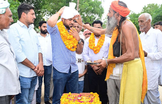 सोनीपत:  अगवानपुर में विकास कार्यशुभारंभ के अवसर पर विधायक देवेंद्र कादियान