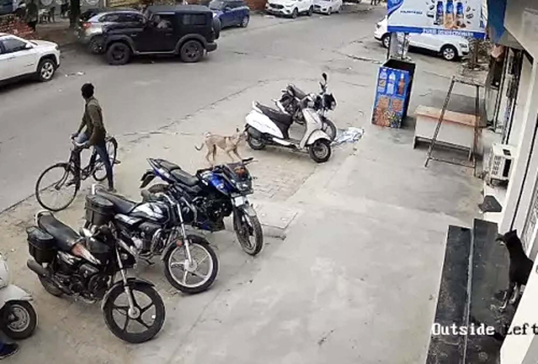 सीसीटीवी फुटेज के अनुसार कार को टक्कर मारती थार गाड़ी।