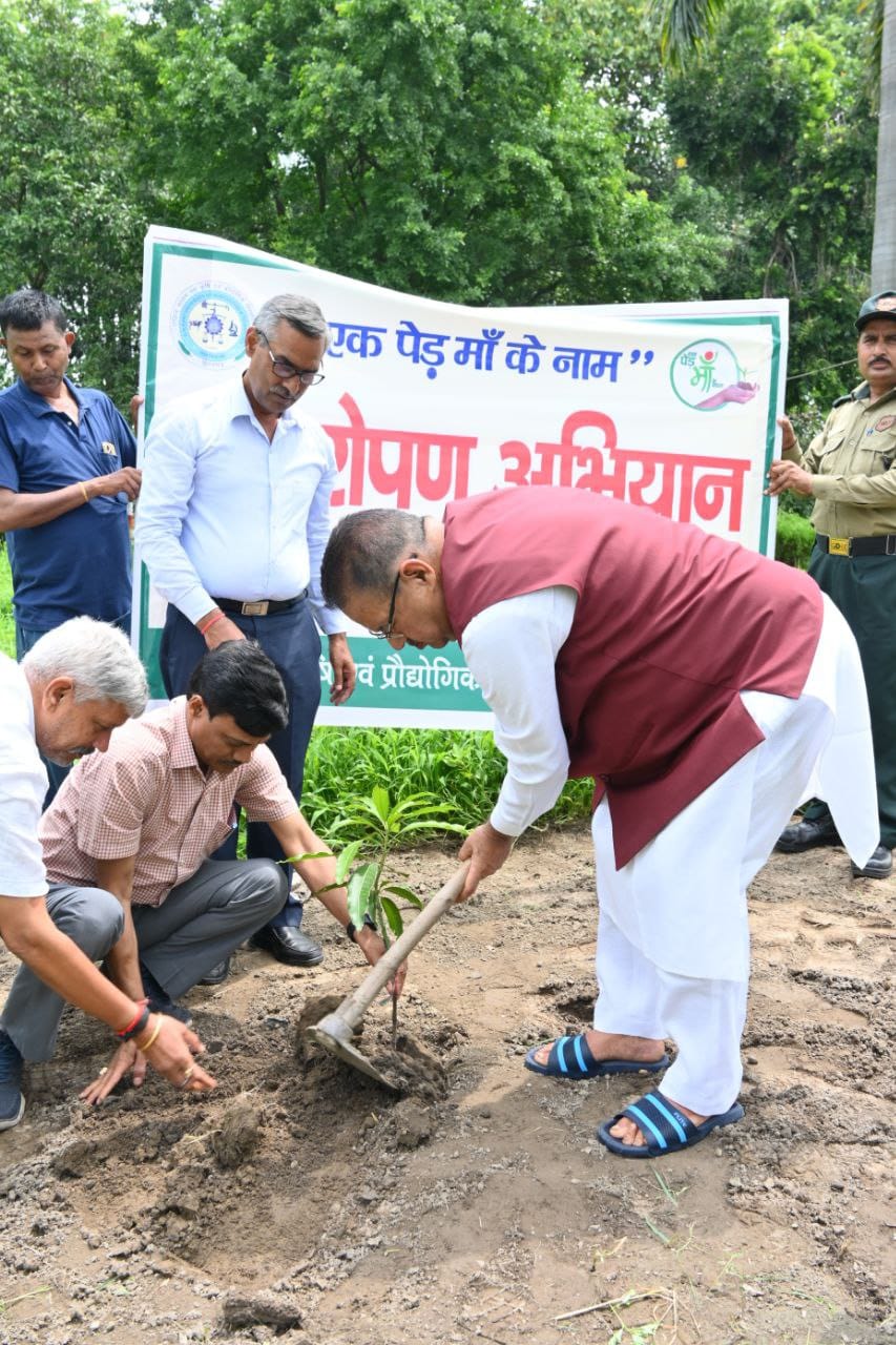 कृषि मंत्री गणेश जोशी ने एक पेड़ मां के नाम अभियान के तहत पंतनगर में पौधरोपण करते। कृषि मंत्री गणेश जोशी ने एक पेड़ मां के नाम अभियान के तहत पंतनगर में पौधरोपण करते।
