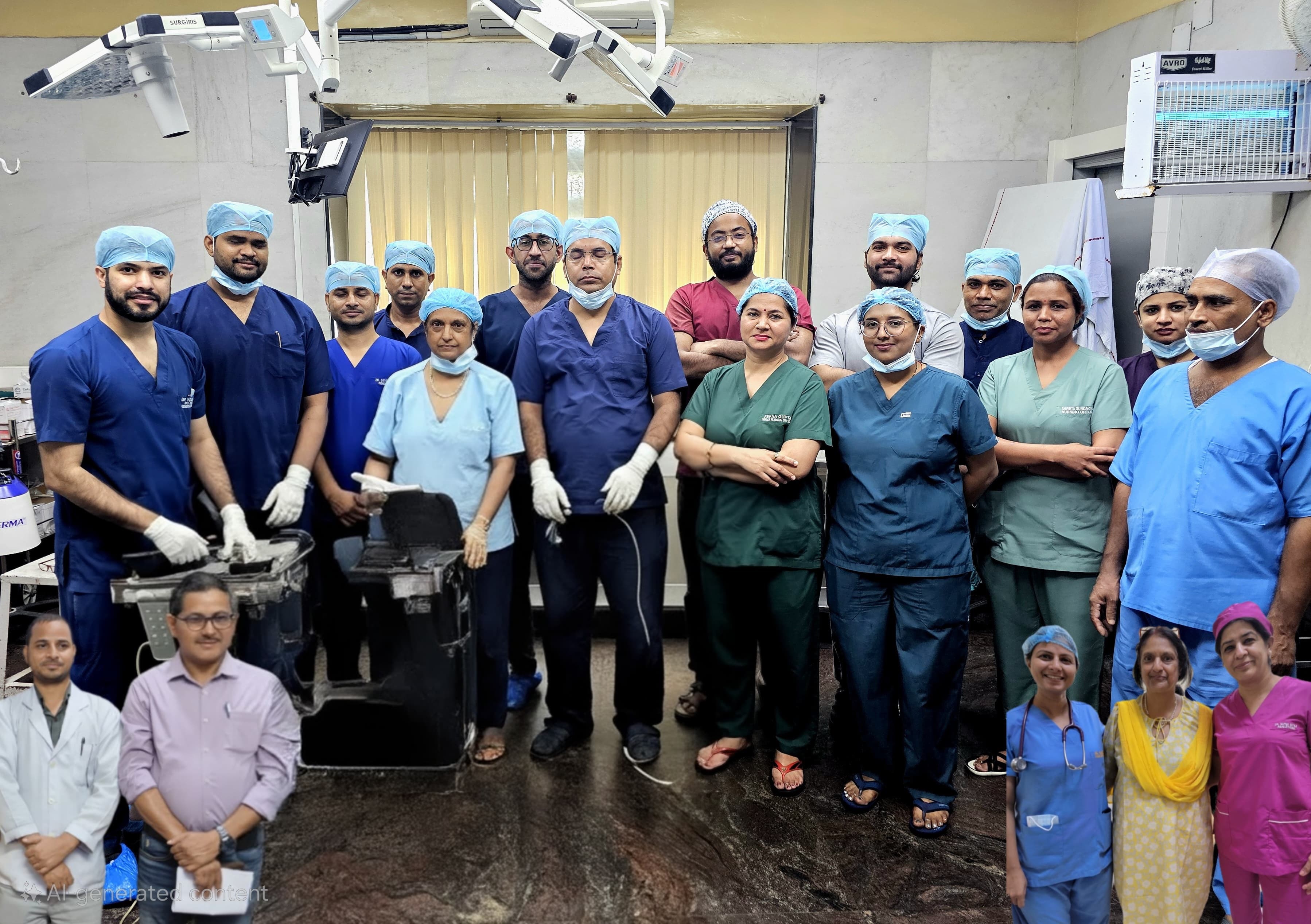 सफदरजंग अस्पताल के डॉक्टरों टीम जिसने मरीज के शरीर से 10.6 किलोग्राम का ट्यूमर निकाला