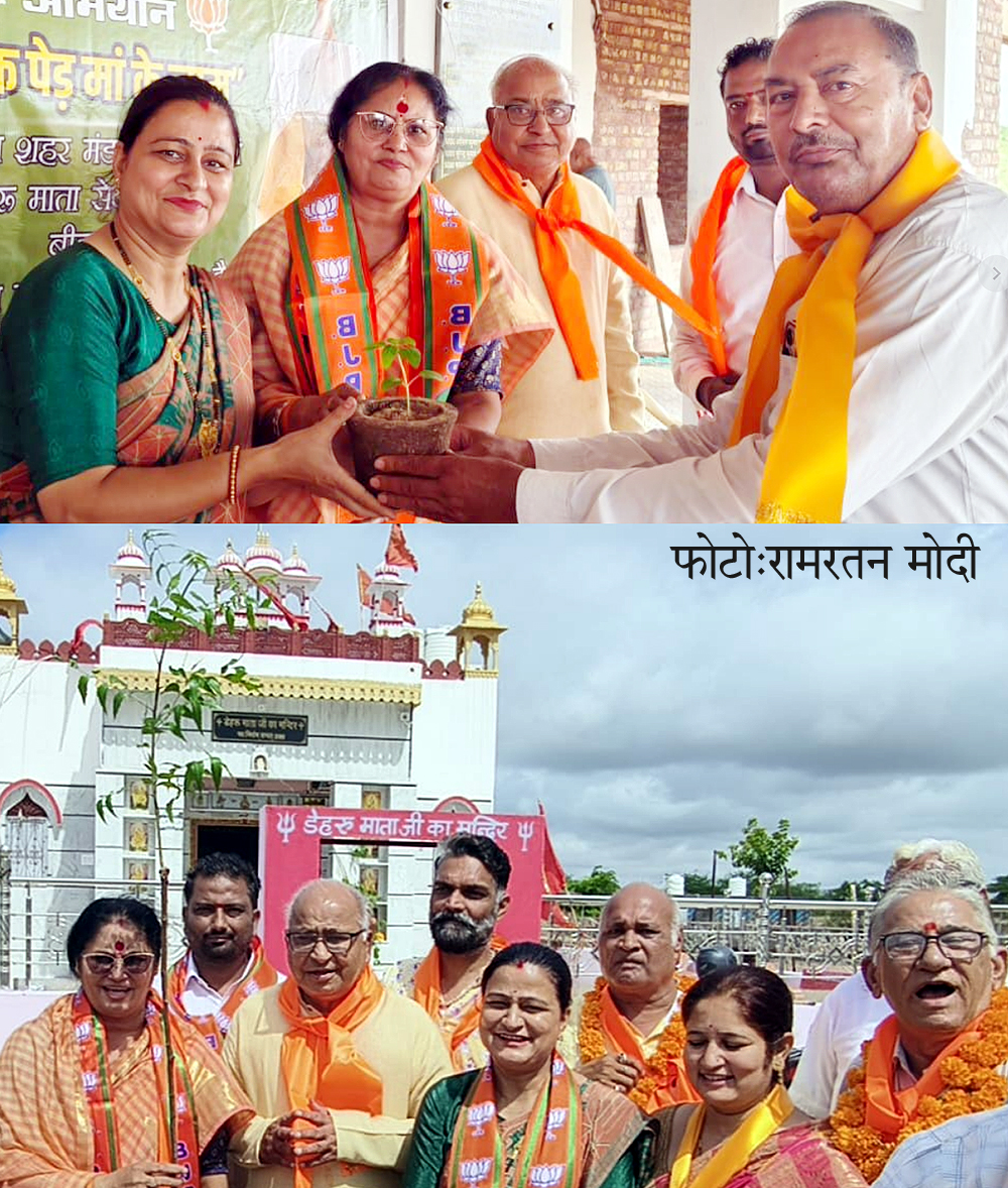 वन एवं पर्यावरण अभियान के तहत बीजेपी नेताओं ने बीकानेर शहर में किया सघन वृक्षारोपण और तुलसी के पौधों का वितरण वन एवं पर्यावरण अभियान के तहत बीजेपी नेताओं ने बीकानेर शहर में किया सघन वृक्षारोपण और तुलसी के पौधों का वितरण