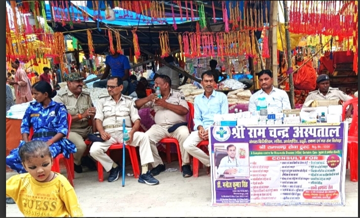 खुदनेश्वर स्थान मंदिर प्रांगण में निःशुल्क चिकित्सा शिविर का आयोजन खुदनेश्वर स्थान मंदिर प्रांगण में निःशुल्क चिकित्सा शिविर का आयोजन
