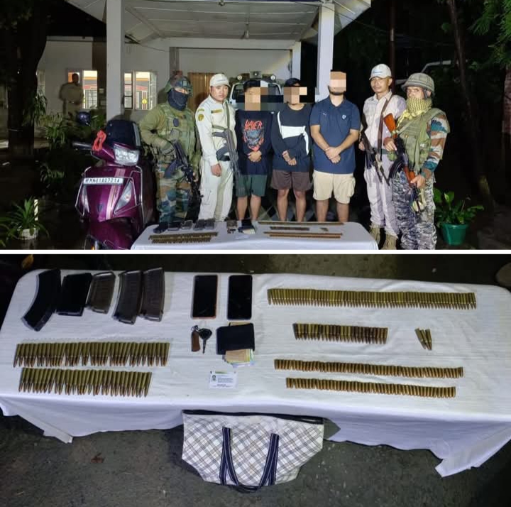 Image of the seized arms and explosives in Manipur. Image of the seized arms and explosives in Manipur.