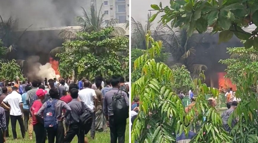 यह विमान हादसा ढाका के उत्तरा में हुआ। फोटो-द डेली स्टार यह विमान हादसा ढाका के उत्तरा में हुआ। फोटो-द डेली स्टार