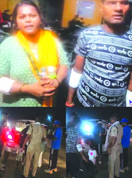घायल परिवार के लोग