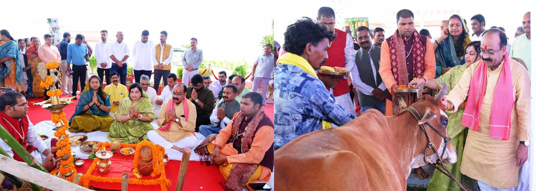 उप मुख्यमंत्री अरुण साव गौमाता और कृषि औजारों की पूजा करते उप मुख्यमंत्री अरुण साव गौमाता और कृषि औजारों की पूजा करते