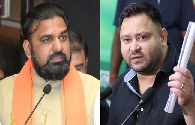 उपमुख्यमंत्री सम्राट चौधरी और विरोधी दल के नेता तेजस्वी यादव की फोटो उपमुख्यमंत्री सम्राट चौधरी और विरोधी दल के नेता तेजस्वी यादव की फोटो