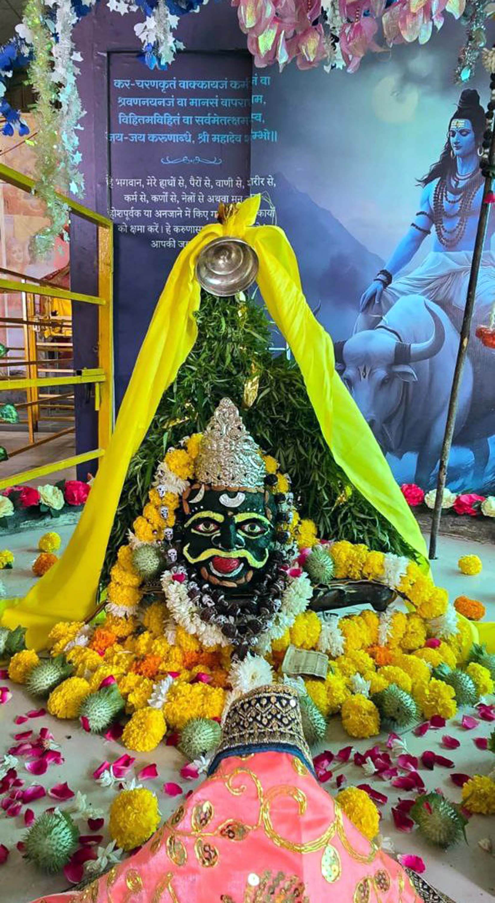 बीड़ बबरान धाम में महाकाल के भांग व पुष्प श्रृंगार का दृश्य। बीड़ बबरान धाम में महाकाल के भांग व पुष्प श्रृंगार का दृश्य।