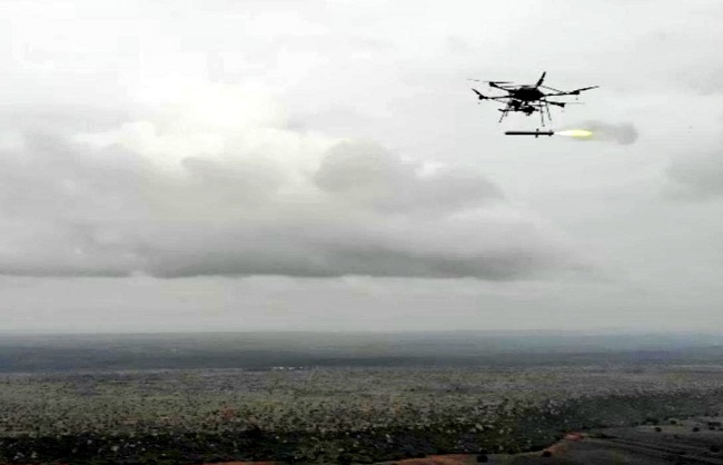 यूएवी लॉन्च्ड प्रिसिजन गाइडेड मिसाइल का उड़ान परीक्षण यूएवी लॉन्च्ड प्रिसिजन गाइडेड मिसाइल का उड़ान परीक्षण
