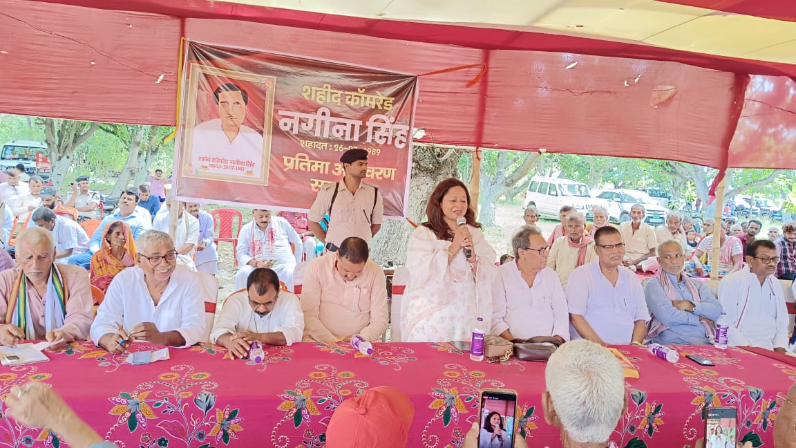 प्रतिमा अनावरण के बाद सभा को संबोधित करते अतिथिगण प्रतिमा अनावरण के बाद सभा को संबोधित करते अतिथिगण