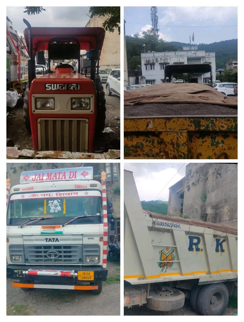 Billawar police confiscated 03 vehicles involved in illegal mining Billawar police confiscated 03 vehicles involved in illegal mining