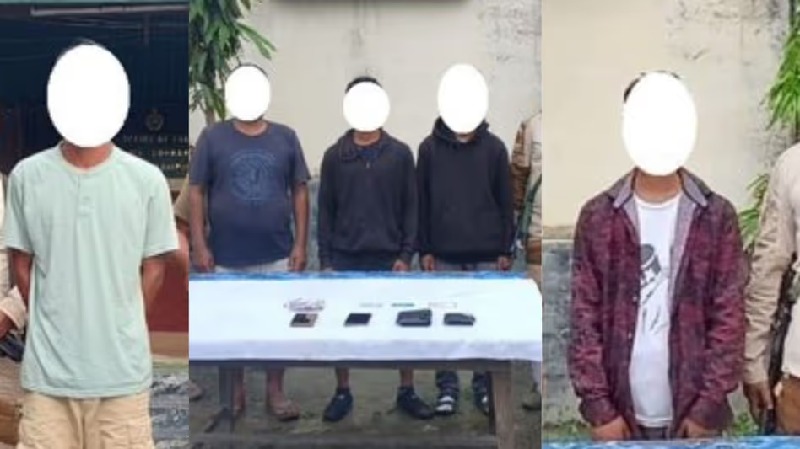 Image of the rebels arrested in Manipur.