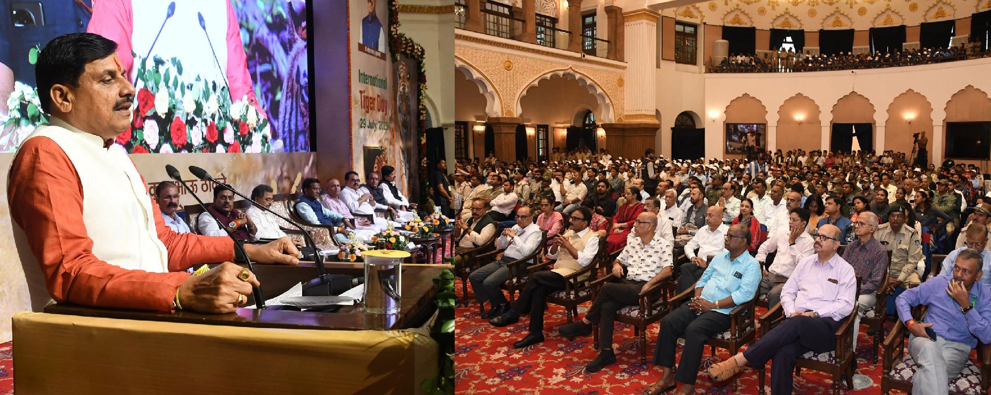 मुख्यमंत्री डॉ. मोहन यादव ने मंगलवार को कुशाभाऊ ठाकरे सभागार में बाघ दिवस पर आयोजित कार्यक्रम को संबोधित किया। मुख्यमंत्री डॉ. मोहन यादव ने मंगलवार को कुशाभाऊ ठाकरे सभागार में बाघ दिवस पर आयोजित कार्यक्रम को संबोधित किया।