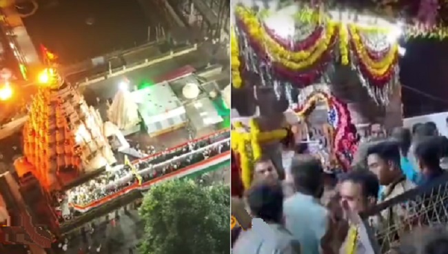 नागचंद्रेश्वर मंदिर में दर्शन के लिए लगी भीड़ नागचंद्रेश्वर मंदिर में दर्शन के लिए लगी भीड़