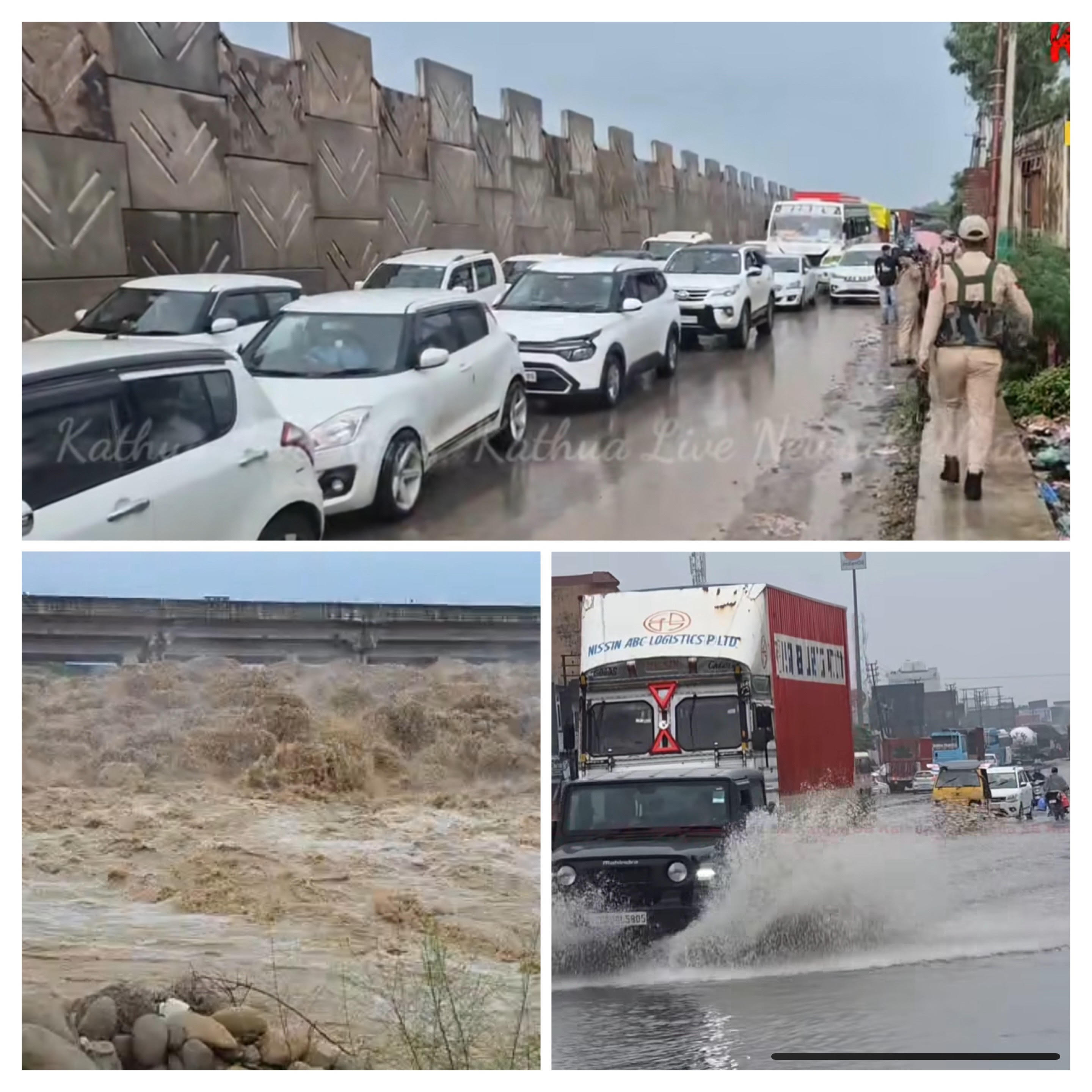 The entire district is submerged due to the day-long rain, rivers are in spate, life is disrupted The entire district is submerged due to the day-long rain, rivers are in spate, life is disrupted