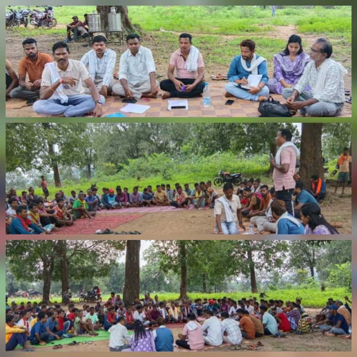 सर्व आदिवासी समाज के पदआधिकारी एवं 22 पंचायत के जनप्रतिनिधियाें की बैठक