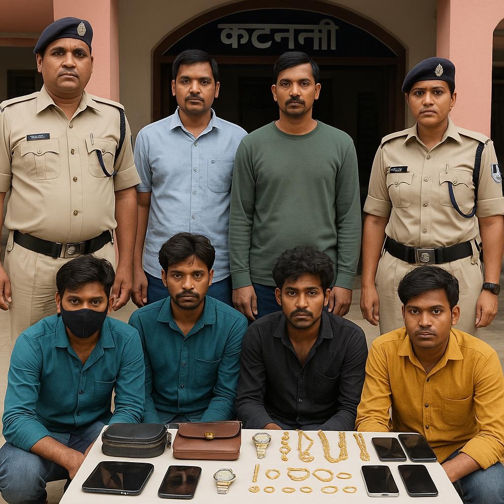चार आरोपियों को जीआरपी कटनी की टीम ने दबोचा, छाया चित्र (एआई) चार आरोपियों को जीआरपी कटनी की टीम ने दबोचा, छाया चित्र (एआई)