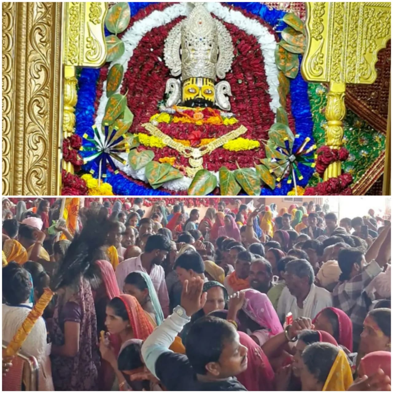फूलों से किया विशेष श्रंगार, भक्तों का उमड़ा सैलाव