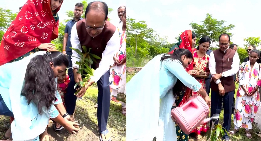 बहनों के साथ पौधरोपण