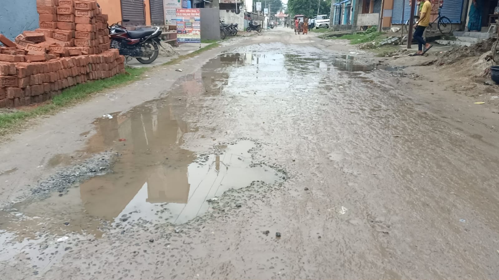 अररिया फोटो:नव निर्मित सड़क का हाल