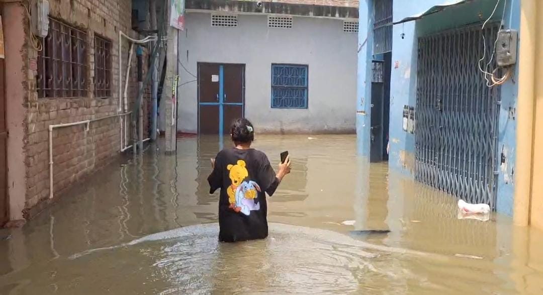 बाढ़ का दृश्य