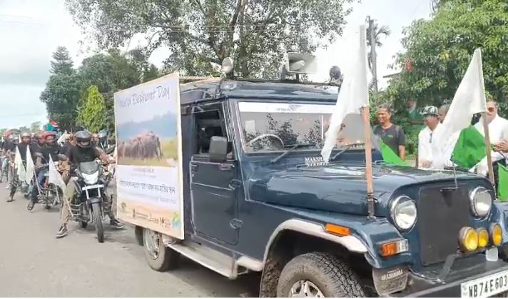 विश्व हाथी दिवस पर निकाली गई बाइक रैली