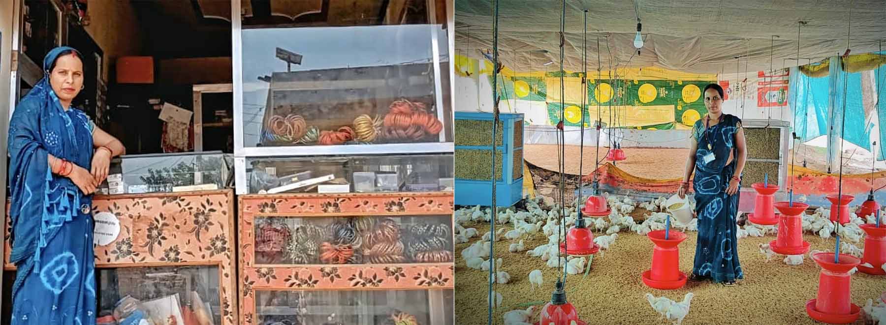 मुर्गीपालन और किराना दुकान का संचालन करती खिलेश्वरी