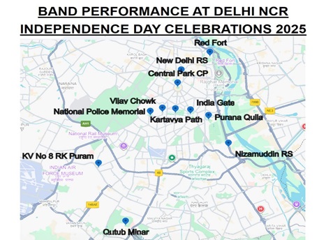 दिल्ली में इन स्थानों पर होगा सशस्त्र बलों के बैंड का प्रदर्शन
