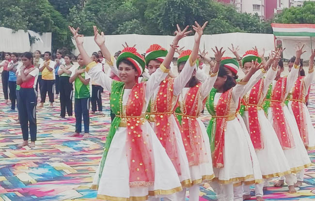सोनीपत:         स्वतंत्रता दिवस समारोह की फुल ड्रेस रिहर्सल देशभक्ति के रंगारंग कार्यक्रम