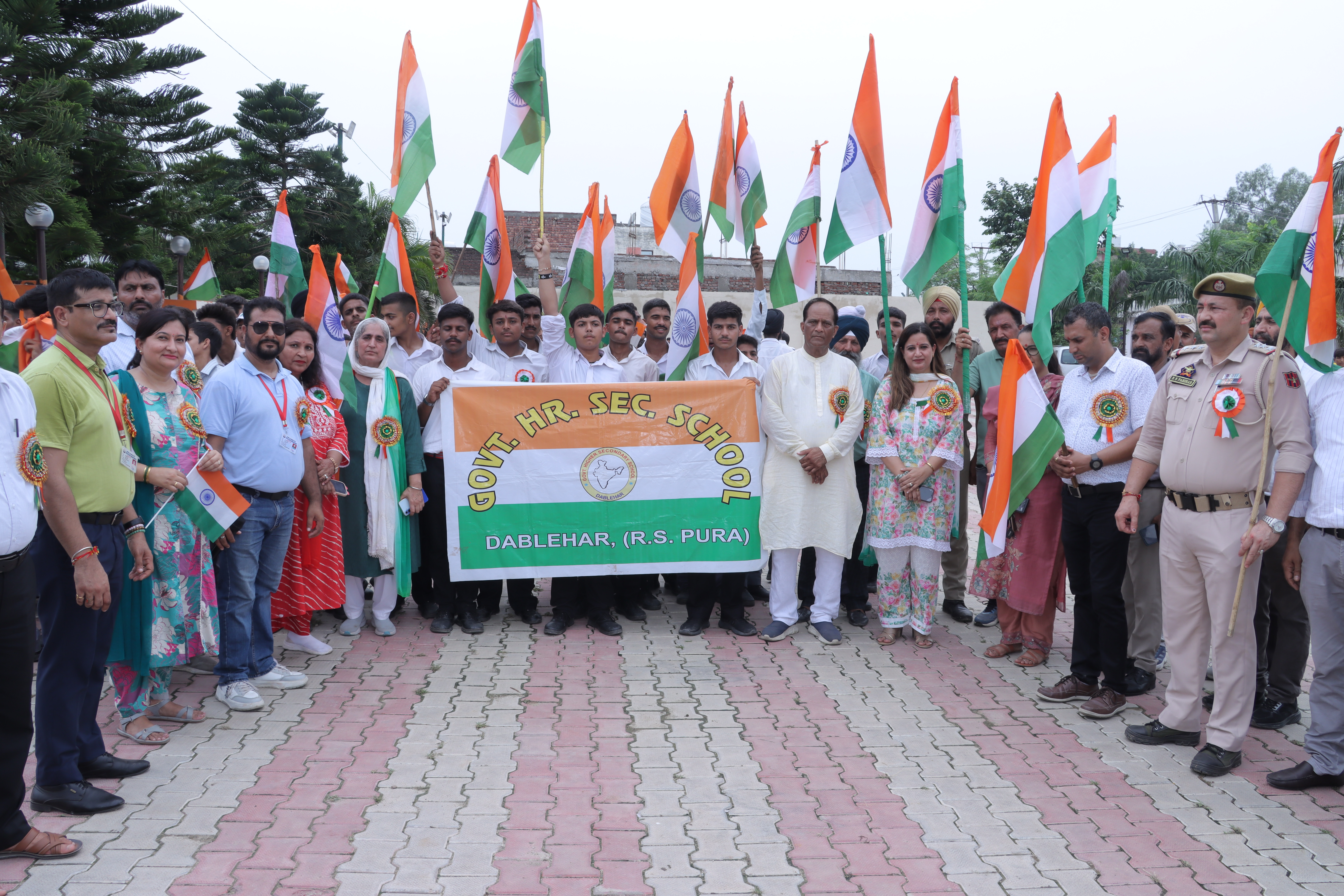 Tiranga yatra by Higher Secondary School at Dablehar in R S Pura Tiranga yatra by Higher Secondary School at Dablehar in R S Pura