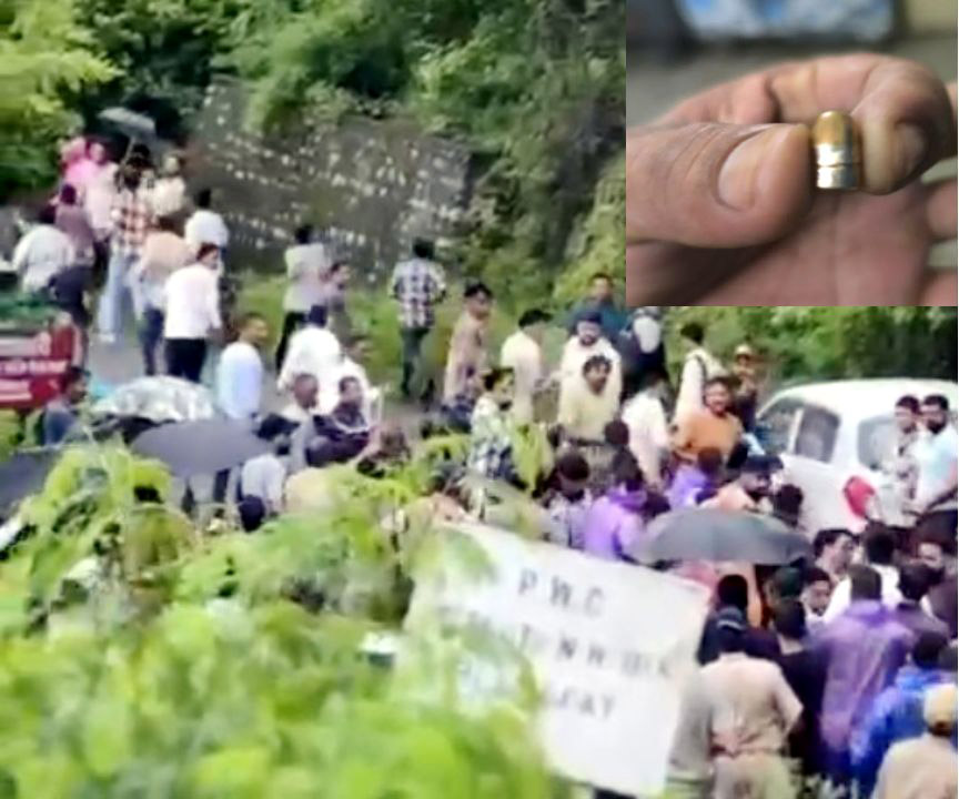 बेतालघाट में गोली चलने के दौरान मौके पर मची अफरातफरी और मौके से बरामद हुआ एक गोली का खोखा