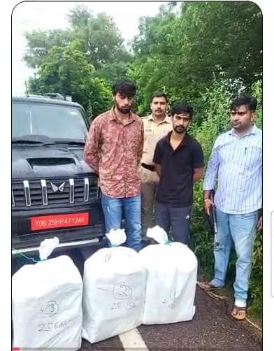 गांजा के साथ पकड़े गए दो आरोपी अपराध शाखा पुलिस की हिरासत में। गांजा के साथ पकड़े गए दो आरोपी अपराध शाखा पुलिस की हिरासत में।