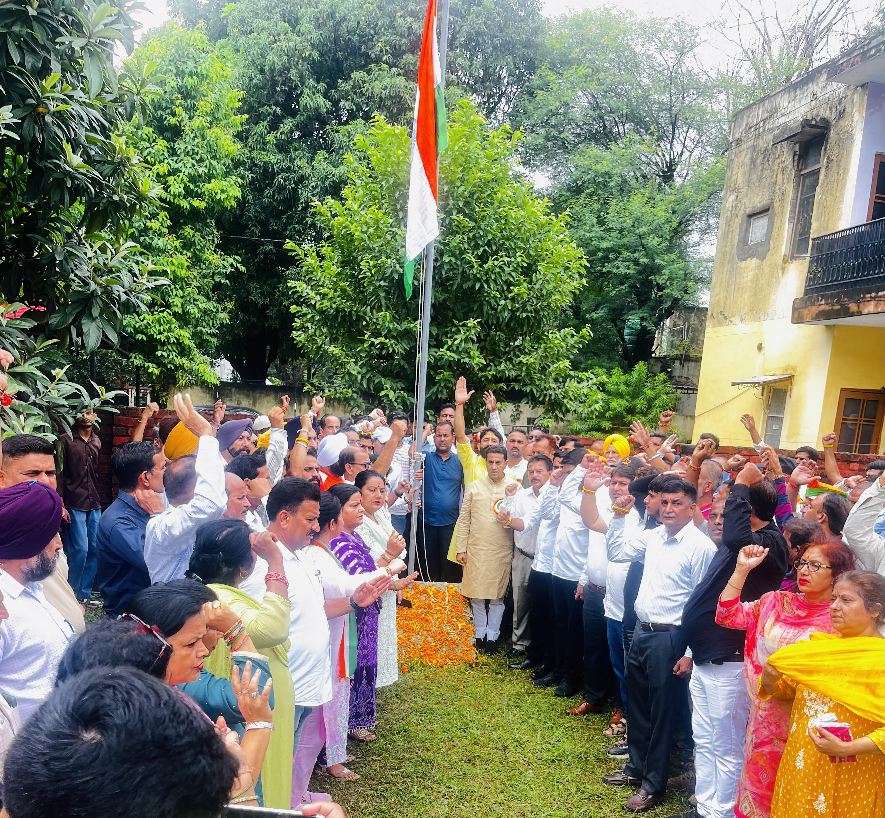 MLA Jasrotia hoisted the tricolor on the 79th Independence Day, paid tribute to those who lost their lives in the Kishtwar disaster