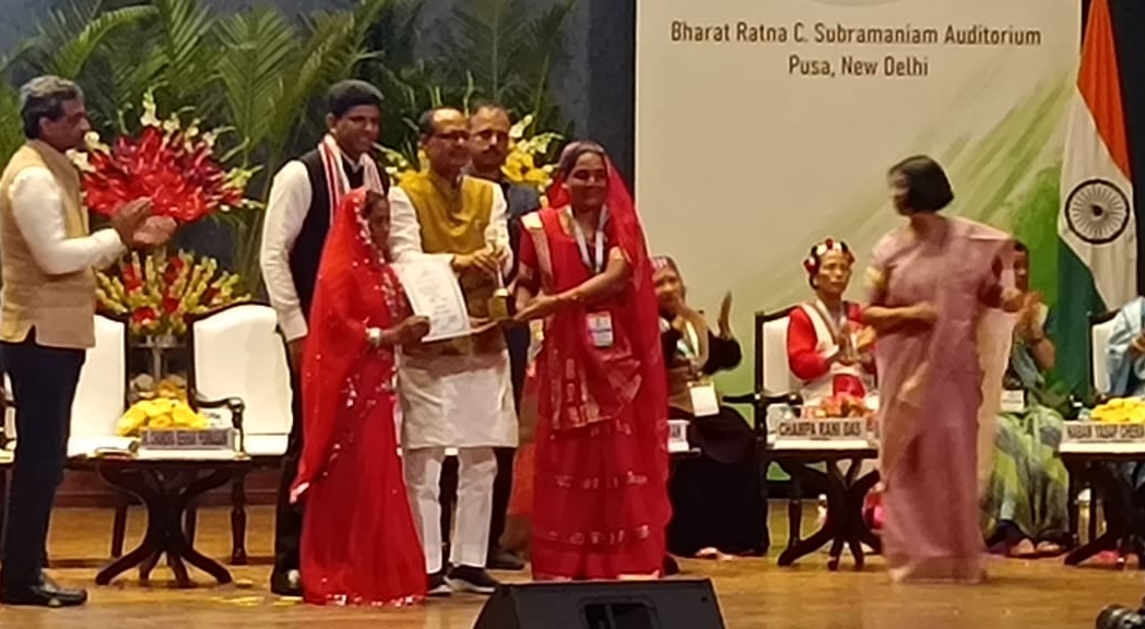 पुरस्कार समारोह में झाबुआ जिले की महिलाएं