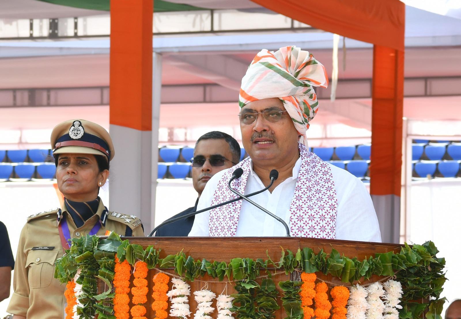 समारोह को संबोधित करते हुए सीएम भजनलाल शर्मा।