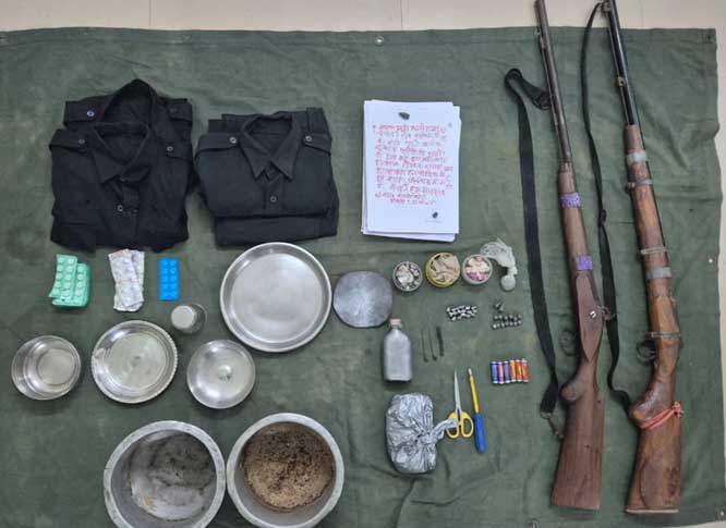 मुठभेड़ में एक ग्रामीण घायल 2 नग भरमार बंदूक बरामद