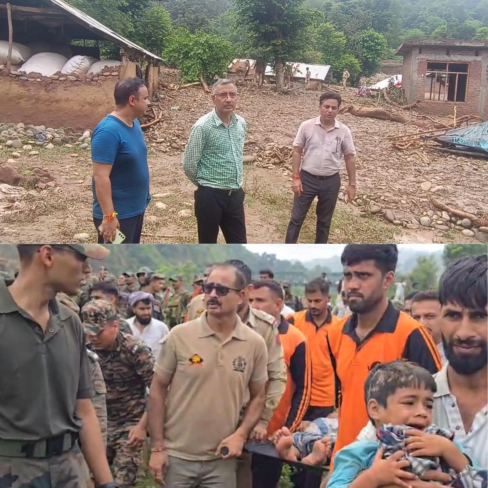DC Kathua visits disaster affected areas, inspects rescue operations and assures relief to affected families