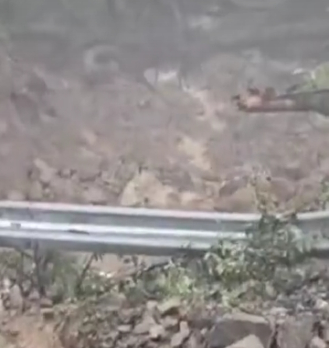खड़ा डंडा रोड पर हुआ भूस्खलन।