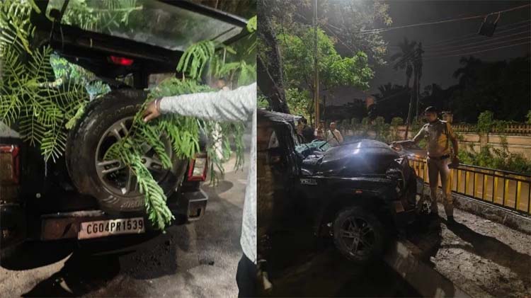 पेड़ से टकराई तेज रफ्तार कार