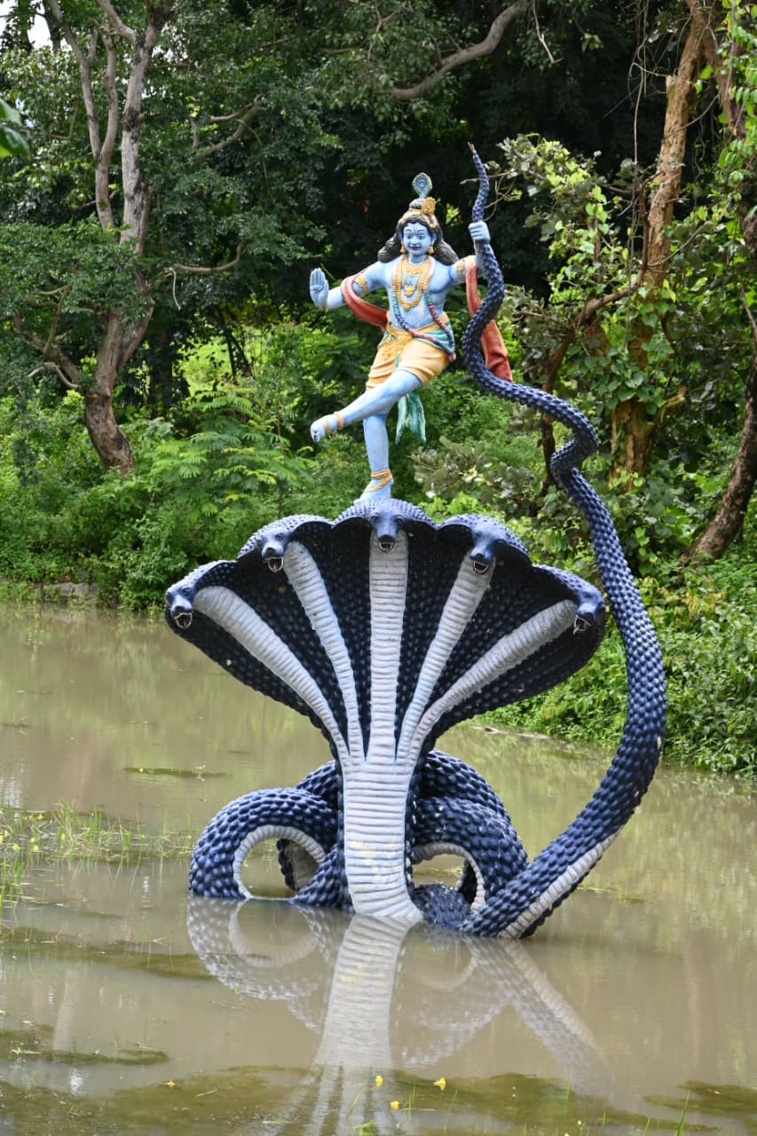 जलस्त्रोत में बनाई गई आकर्षक मूर्ति। जलस्त्रोत में बनाई गई आकर्षक मूर्ति।