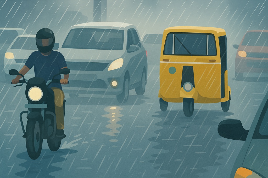 भारी वर्षा का चित्र (एआई) भारी वर्षा का चित्र (एआई)