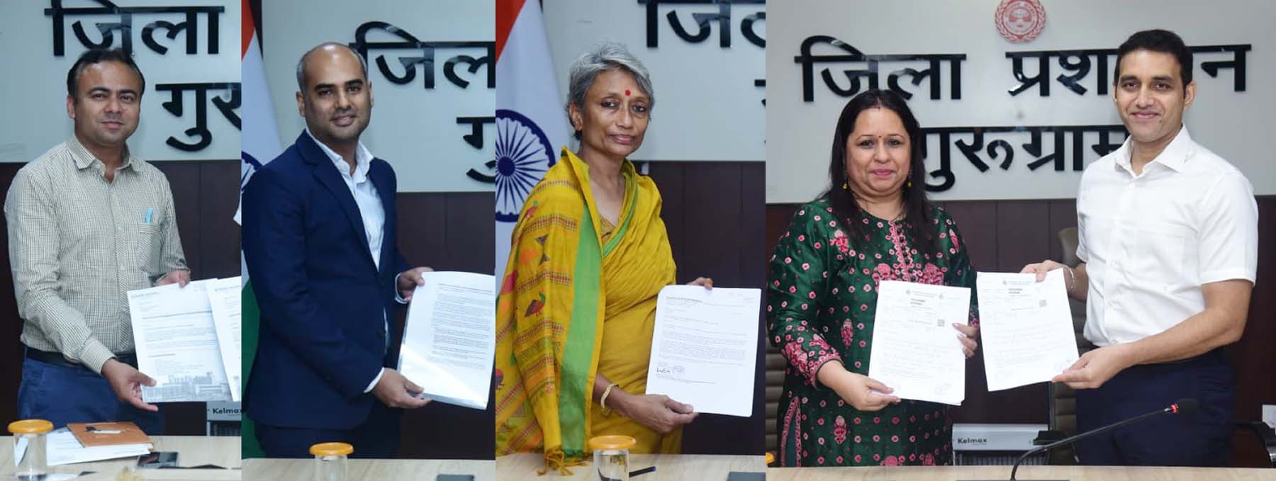 गुरुग्राम स्थित लघु सचिवालय में डीसी के साथ एमओयू पत्र सांझा करते विभिन्न संस्थानों के प्रमुख। गुरुग्राम स्थित लघु सचिवालय में डीसी के साथ एमओयू पत्र सांझा करते विभिन्न संस्थानों के प्रमुख।