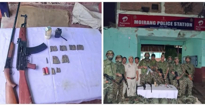 मणिपुर में बरामद हथियारों तथा गिरफ्तार उग्रवादियों की तस्वीर। मणिपुर में बरामद हथियारों तथा गिरफ्तार उग्रवादियों की तस्वीर।