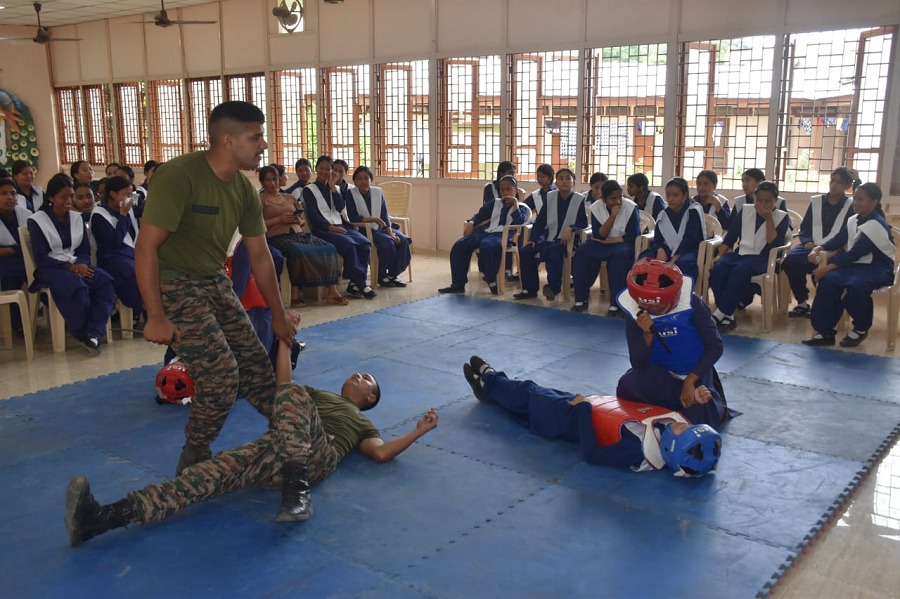 Image related to the Self-Defence Workshop for Girl Students in Aalo. Image related to the Self-Defence Workshop for Girl Students in Aalo.
