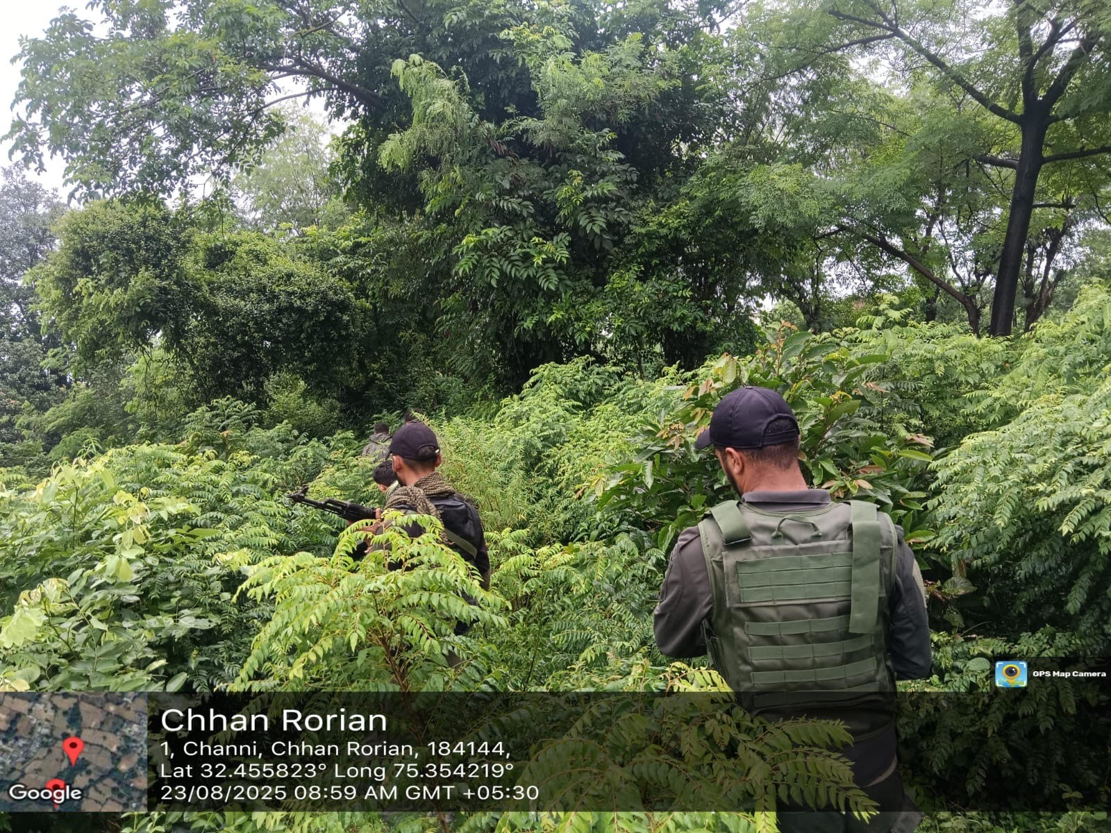 Two suspects were also seen in Kishanpur Kandi, security forces conducted a search operation