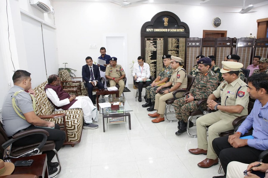 Governor Laxman Prasad Acharya Holding Review Meeting with Cachar District Administration. Governor Laxman Prasad Acharya Holding Review Meeting with Cachar District Administration.